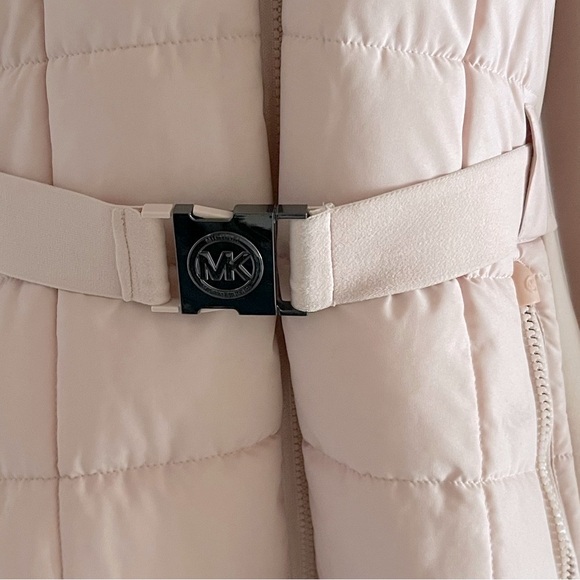 Michael Kors Faux Fur Trim Belted Puffer Jacket - Picture 2 of 6